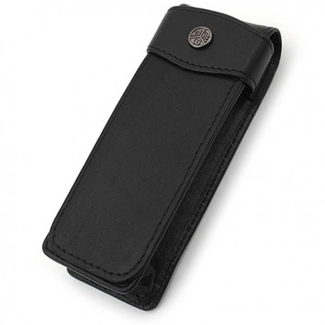 ESTUCHE DE PIEL PARA 2 UNIDADES LARGO CON SOLAPA