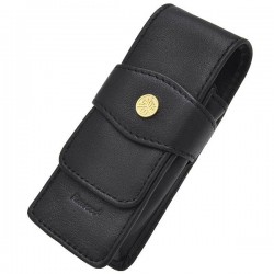ESTUCHE DE PIEL PARA 2 UNIDADES CORTO CON SOLAPA
