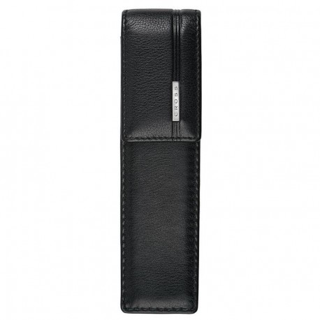 ESTUCHE EN PIEL NEGRA CROSS PARA 2 UNIDADES